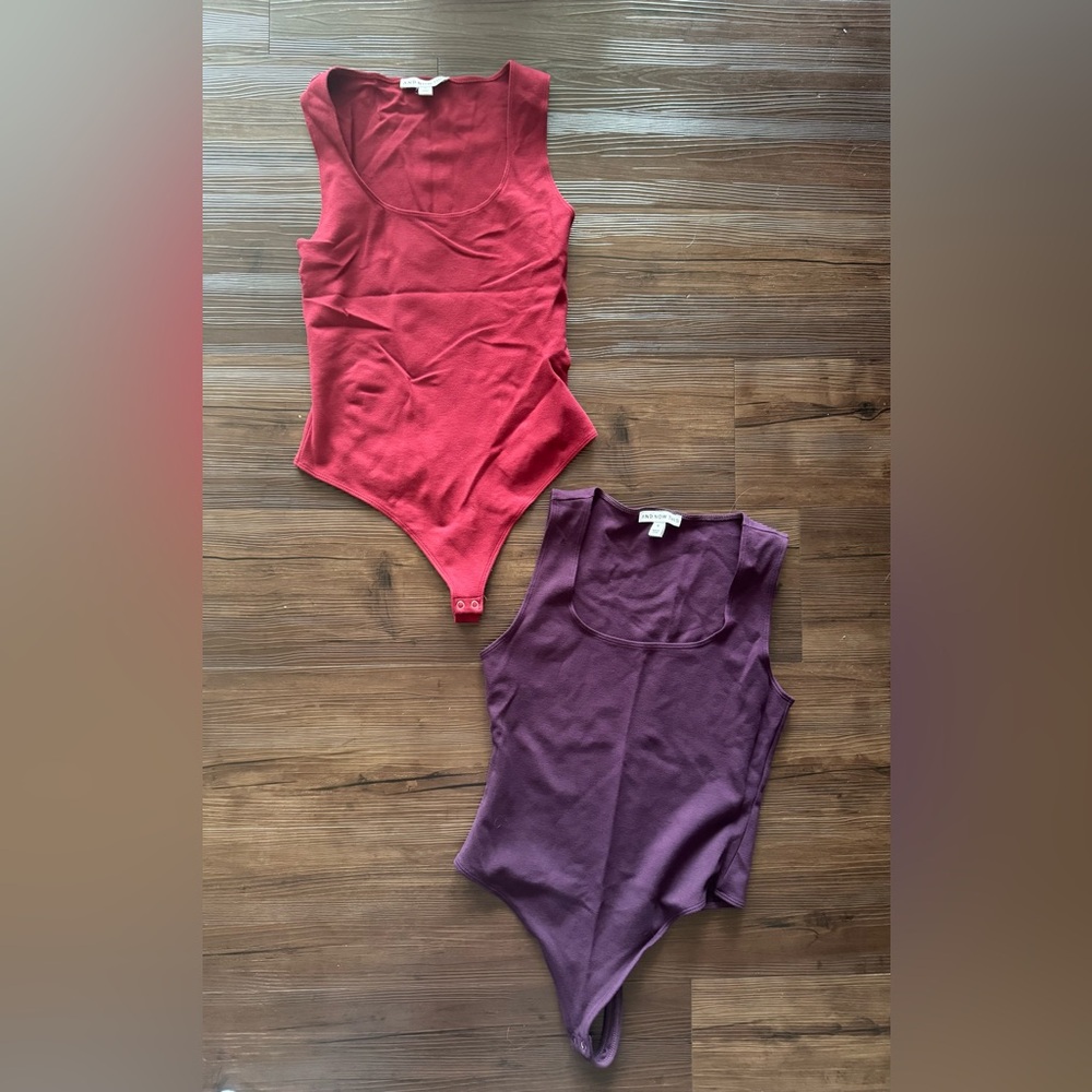 2 Women’s Bodysuits NWOT. Squared neck. Perfect for Spring & Summer ☀️ $Firm$